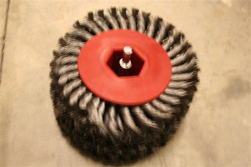Twisted Steel Brush for Drill — 2" or 4" Wide